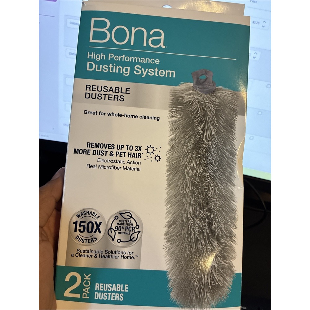 Bona Reusable Duster Refills - 2 Pack - High Performance Dusting System Gray